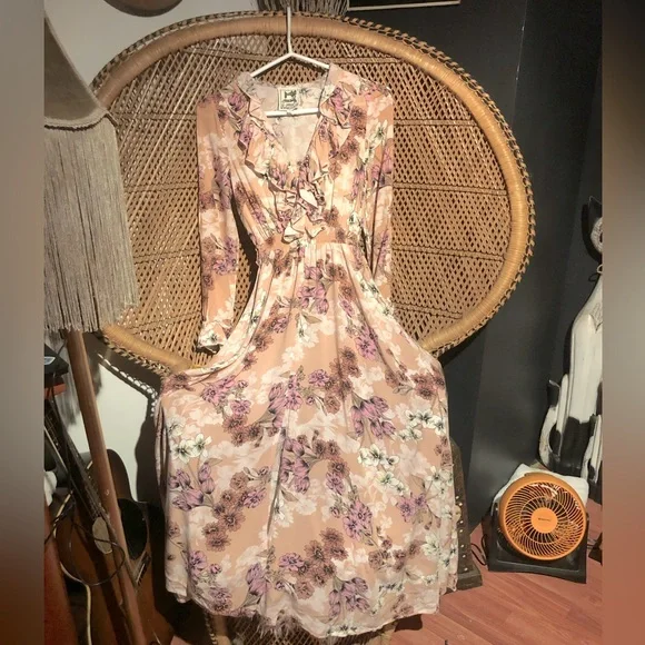 Jaase Peach & pink floral boho maxi dress - Picture 7 of 8